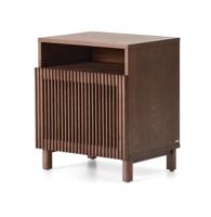 Kave Home Nachtkastje 'Beyla' Essenhout, 53 x 62cm, kleur Walnoot