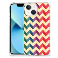 iPhone 13 mini Doorzichtige Silicone Hoesje Zigzag Multi Color