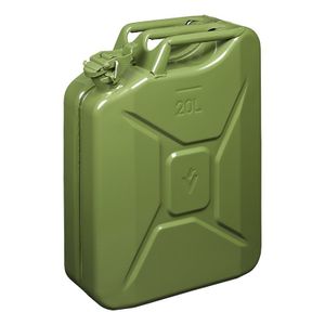 Metalen jerrycan legergroen voor brandstof 20 liter