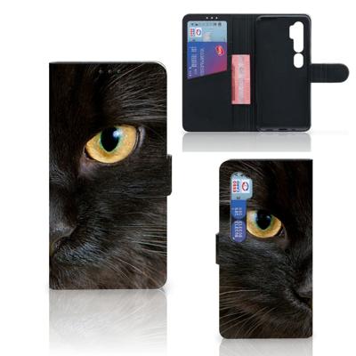 Xiaomi Mi Note 10 Pro | Telefoonhoesje | Met pasjeshouder | Zwarte Kat