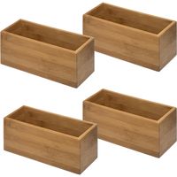 6x stuks opberg/sorteer/kast/lade verdelers vakjes bamboe hout 23 x 9 x 9.5 cm