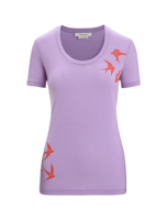 Icebreaker Tech Lite II Swarming Shapes Scoop Dames T-shirt Purple Gaze L