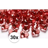Rode decoratie hartjes diamantjes - 30x stuks - hobby artikelen - valentijn/huwelijk decoratie Rode decoratie hartjes diamantjes - 30x stuks - hobby artikelen - valentijn/huwelijk decoratie