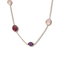 Ketting Edelstenen rosegoud meerkleurig 42 - 45 cm