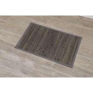 Douchemat Bamboe - Badkamermat - Grijs - Anti Slip badmat - 80x50CM - Mat voor in de badkamer - Douche - Badkamer - Bamboe