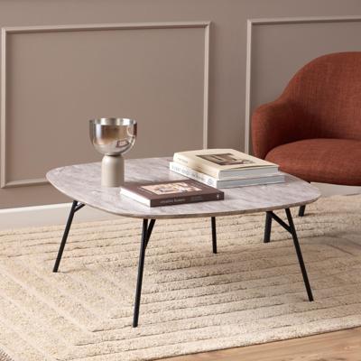 Bendt Deens Ovale Salontafel 'Kiyomi' Marmerlook, 90 x 90cm