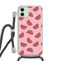 Watermeloen: iPhone 11 Transparant Hoesje met koord
