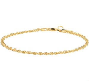 Armband Zilgold Koordschakel geelgoud met zilveren kern 2,2 mm