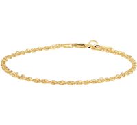 Armband Zilgold Koordschakel geelgoud met zilveren kern 2,2 mm - thumbnail