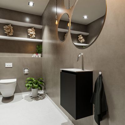Toiletmeubel Mondiaz Ture | 40 cm | Meubelkleur Urban | Eden wastafel Talc Links | 1 kraangat