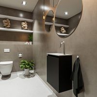 Toiletmeubel Mondiaz Ture | 40 cm | Meubelkleur Urban | Eden wastafel Talc Links | 1 kraangat
