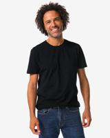 HEMA Heren T-shirts slimfit o-hals - 2 stuks zwart (zwart)