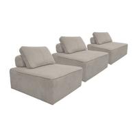 sweeek - Chaise voor modulaire bank in ribfluweel (set van 3)