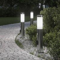 VidaXL Bolderverlichting met sensor en stopcontact 3 stuks 50 cm roestvrij staal ip44