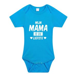 Mijn mama is de liefste cadeau baby rompertje blauw voor jongens