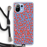 Leopard blue: Xiaomi Mi 11 Lite Transparant Hoesje met koord
