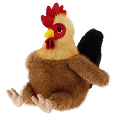 Keel Toys pluche Kip / Haan - knuffeldier - bruin - zittend - 20 cm - knuffel Kip / Haan