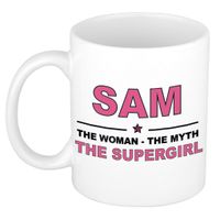 Sam The woman, The myth the supergirl collega kado mokken/bekers 300 ml Sam The woman, The myth the supergirl collega kado mokken/bekers 300 ml
