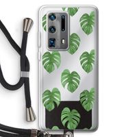 Monstera leaves: Huawei P40 Pro Plus Transparant Hoesje met koord