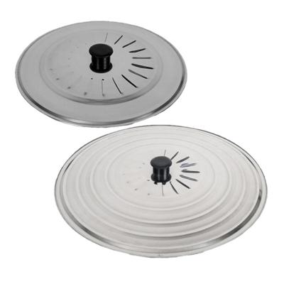 Gerimport Set 2x stuks spatdeksels - pannendeksels - rvs - stoomuitlaat - Dia 28 en 34 cm
