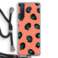 Pink Cheetah: Sony Xperia 5 II Transparant Hoesje met koord