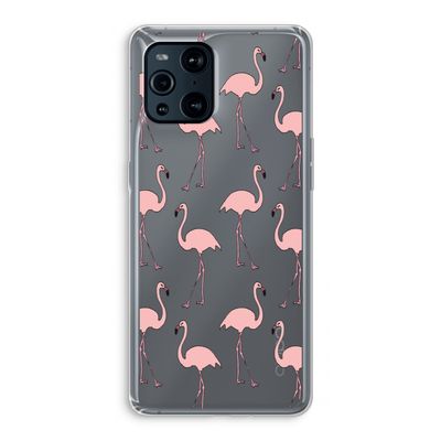 Anything Flamingoes: Oppo Find X3 Transparant Hoesje