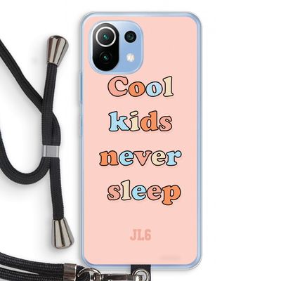 Cool Kids Never Sleep: Xiaomi Mi 11 Lite Transparant Hoesje met koord