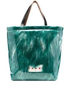 Marni sac cabas en fourrure artificielle - Vert