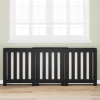 Radiatorafdekking Zwart Eiken 205 x 21,5 x 83,5 cm Bewerkt hout