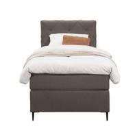 Leen Bakker - Boxspring Liv Geruit - Donker - 90x200 Cm - Slanke Poot - Stof - Bruin