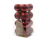 Kerstbal plastic glans-mat/40mm/ossenbloed - Ksd