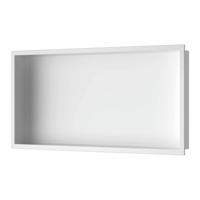 Inbouwnis Luca Sanitair 60x30x6,5cm RVS Mat Wit