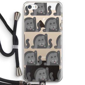 Cats: iPhone 5 / 5S / SE Transparant Hoesje met koord