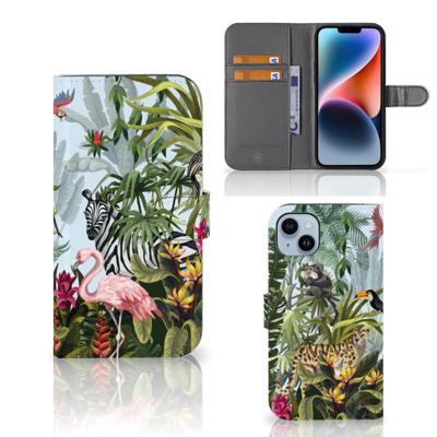 Telefoonhoesje | Met pasjeshouder | voor iPhone 15 Plus Jungle