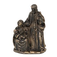 Beeld Kerstfamilie Bronskleurig - Jezus, Maria en Jozef - 19 cm - thumbnail