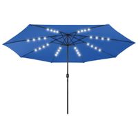 VidaXL Parasol met led-verlichting 400 cm azuurblauw