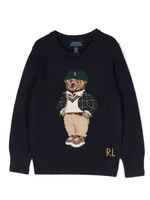 Ralph Lauren Kids pull en maille intarsia à logo Polo Bear - Bleu - thumbnail