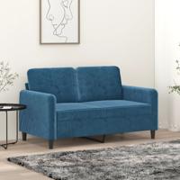Tweezitsbank 120 cm fluweel blauw