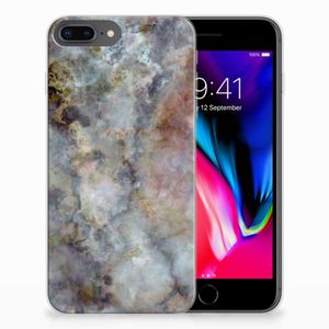 Apple iPhone 7 Plus | 8 Plus TPU Siliconen Hoesje Marmer Grijs