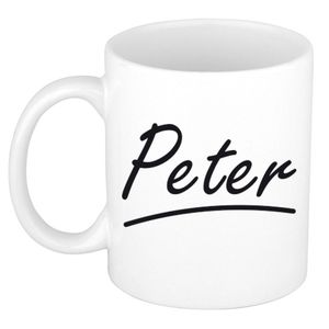 Peter voornaam kado beker / mok sierlijke letters - gepersonaliseerde mok met naam - Naam mokken