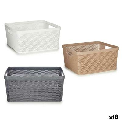 Veelzijdige mand Kipit 4730 4730 Wit Beige Grijs Plastic 10 L (18 Stuks)
