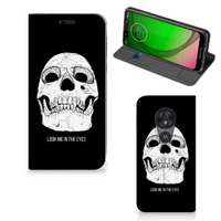 Mobiel BookCase Motorola Moto G7 Play Skull Eyes - thumbnail