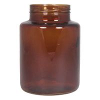 Bloemenvaas - kastanje bruin/transparant glas - H25 x D17 cm - thumbnail