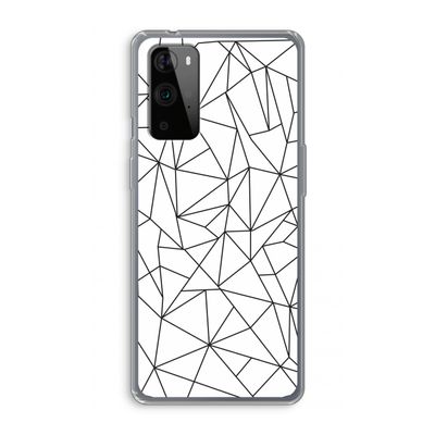Geometrische lijnen zwart: OnePlus 9 Pro Transparant Hoesje