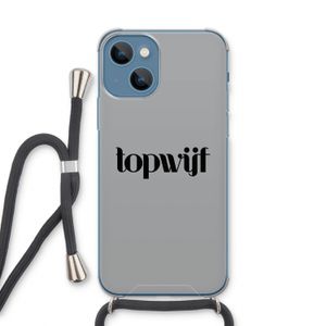 Topwijf Grijs Zwart: iPhone 13 Transparant Hoesje met koord
