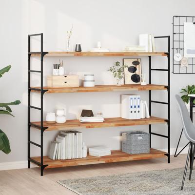 Wandschappen 4 st zwevend olieafwerking 160x40x4 cm acaciahout