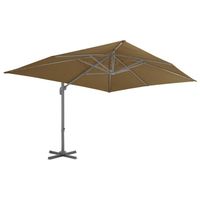 The Living Store Hangende Parasol - UV-Beschermend Polyester - 400 x 300 x 268cm - Taupe