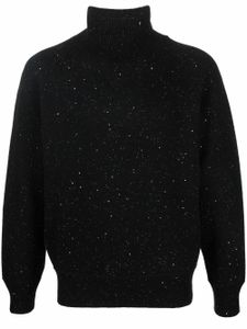 Ferragamo pull moucheté à col roulé - Noir