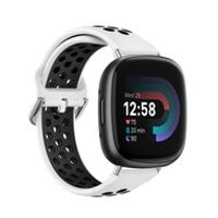 Fitbit Versa 3 & 4 / Sense 1 & 2 - Sport editie - Large - Wit + zwart