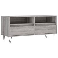 The Living Store Tv-meubel - Grijs Sonoma Eiken - 100 x 34.5 x 44.5 cm - Opbergruimte en Stabiel - thumbnail